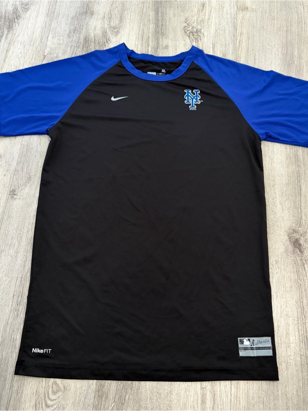 Nike NY Mets  Dri-FIT Raglan shirt Boys Youth XL Black Athletic MLB Baseball